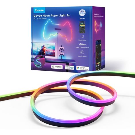 Govee Neon Nastro LED Interno 4 Metri Nero RGBIC