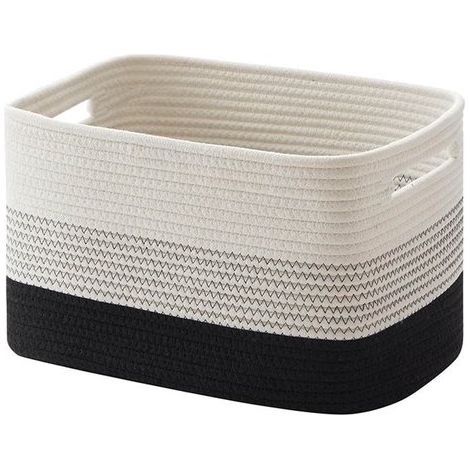 Cesto portaoggetti intrecciato 38 x 25 x 22,5 cm Sfumatura scura (1/4)