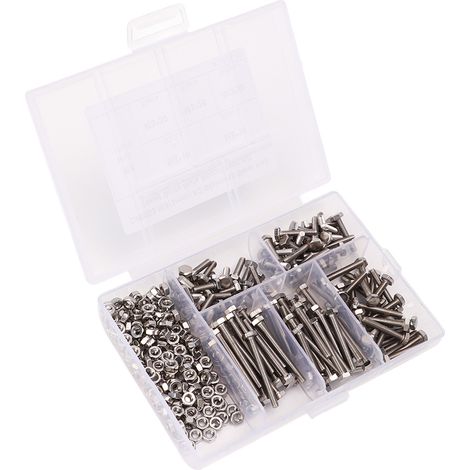 300Pcs M3 Hex Screws Nuts Set with Storage Box Uniform Pitch Oxidation Corrosion Resistance No Rusting Fasteners
