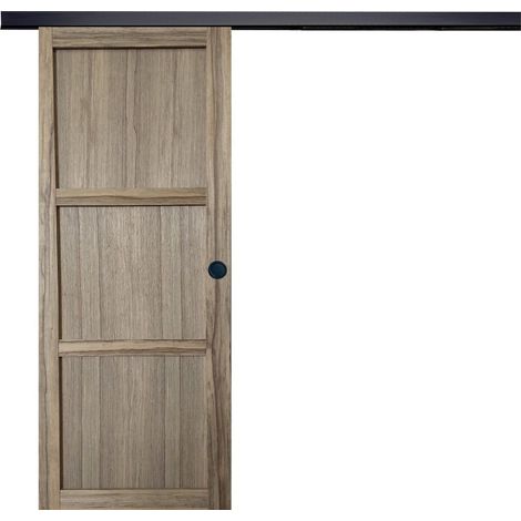 Porta Scorrevole Frake 3 Ante H204 x L73 + listello nero e 2 gusci neri