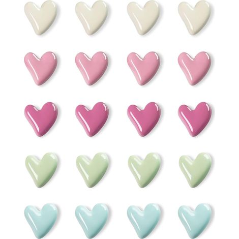 20 Pièces Aimants Frigo Cœur Colorés,3D Magnets Puissants Décoratifs Mignons pour Réfrigérateur,Tableau Blanc,Casier,Armoire,Bureau,Aimants en Forme de Cœur pour Notes Photos Décoration Cuisine Maison (1/5)