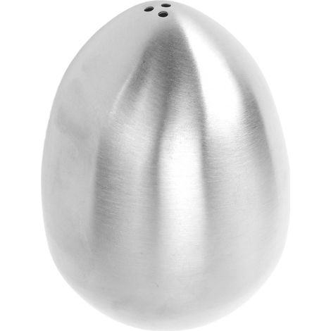 Pot à épices en forme d'œuf polyvalent, 3 trous, anti-fuite, distributeur de sel et de poivre en acier inoxydable pour la cuisine, argent. (1/5)