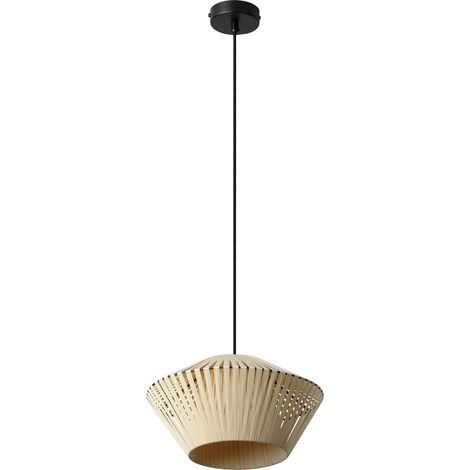 OSRAM Suspension DECOR Stripes E27 Beige 305mm, Lampe suspendue en acier et polyester avec design à rayures (1/5)