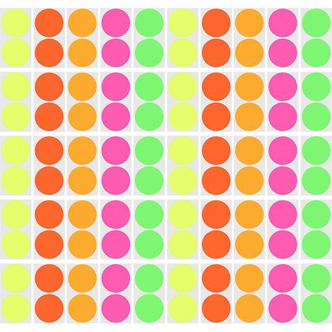 1 sachet de 100 autocollants à pois fluorescents colorés à faire soi-même-4.5X4.5X0.1CM-Colorful (1/3)