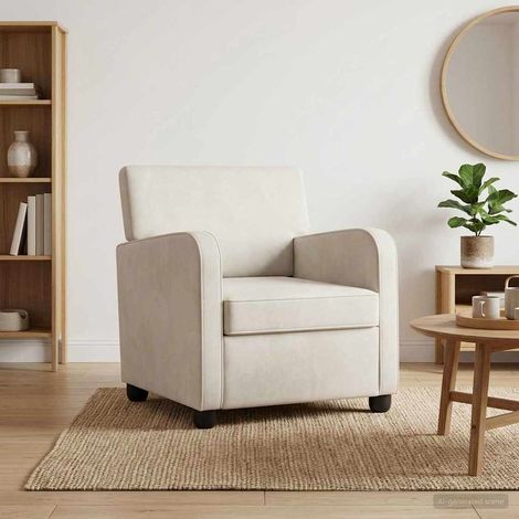 vidaXL Fauteuil Crème Velours (1/5)