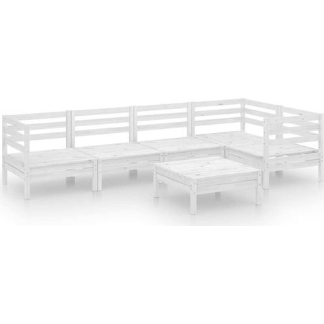 Maison Exclusive - 6-tlg. Garten-Lounge-Set Massivholz Kiefer Wei (1/5)