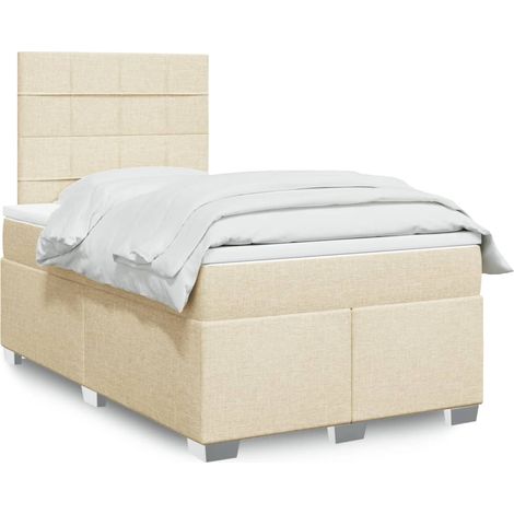 Boxspringbett mit Matratze Creme 120x200 cm Stoff