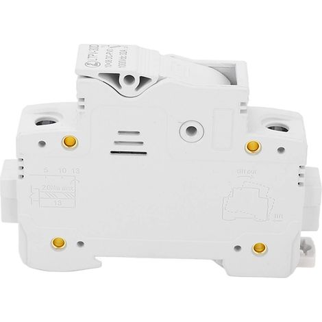 Porte-fusible CC 1P 32A pour montage sur rail DIN, ignifugé, avec fusible PV 20A 10x38mm, 1000 V CC, sans témoin lumineux. (1/5)