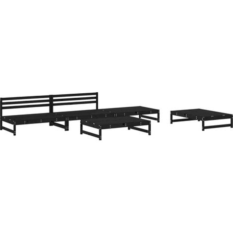 Maison Exclusive - 5-tlg. Garten-Lounge-Set Schwarz Massivholz Ki
