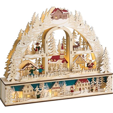 Decorazione natalizia in legno con illuminazione LED a batteria Marrone chiaro Norsjo