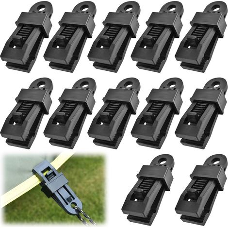 Set da 36 pezzi di clip per tende resistenti, clip per tende con design a bocca di coccodrillo - clip in plastica per tende da campeggio, coperture per barche, tende da sole, ombrelloni (1/5)