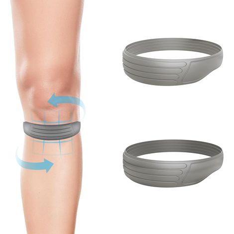Rodillera de silicona con soporte para la rótula - Rodillera estable y antideslizante con mayor agarre y anchura - Silicona de alta calidad, fácil de limpiar - Protector de rodilla, soporte de rodilla