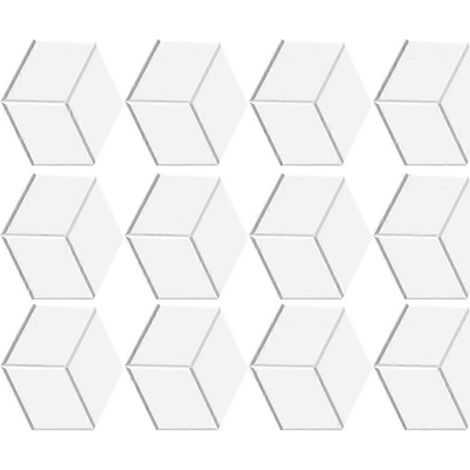 Packung mit 12 selbstklebenden Akustikpaneelen, 30,5 x 25,9 x 1 cm, aus schallabsorbierendem Schaumstoff, für Wände (weiß). (1/5)