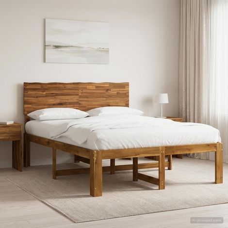 Cama doble con cabecero ROSTOCK Natural 150 x 200 cm (1/5)