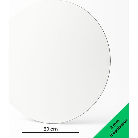 Panneau rond aluminium composite blanc diamètre 800 mm – Épaisseur 3 mm – Usage déco ou pro, intérieur/extérieur (1/5)