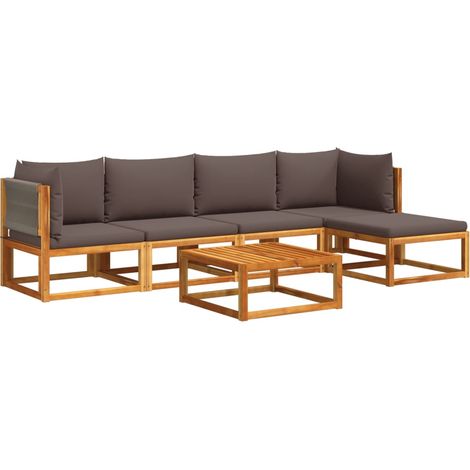 Maison Exclusive - Set di divani da giardino 6 pezzi con cuscini in legno di acacia e corda