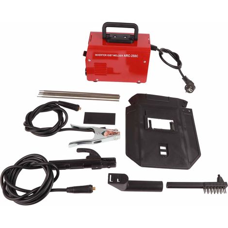 Mini poste à souder à l'arc portatif 220V pour usage domestique, 2 pièces manuelles, soudure efficace et sûre (1/5)