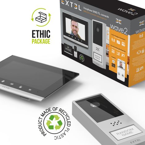Extel – Visiophone connecté sans fil 350m – Application smartphone – Installation rapide – Éco-conçu avec plastique recyclé — vue 4