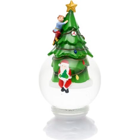 Sfera con Albero e Babbo Natale, led RGB cambiacolore per decorazioni (1/4)