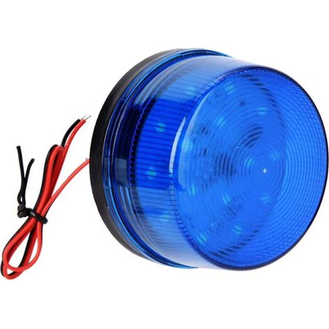 12V bleu signal d'alarme,d'alarme de balise de stroboscope de LED bleue clignotant la lumière sans son Antidéflagrant, anti-poussière, peut être utilisé sur le terrain,A (1/5)