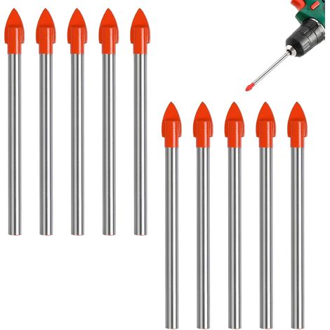 10 pièces Foret Carrelage,Verre Meche Carrelage,Foret Carrelage 4mm,Foret Excentrique,Support En Couches Foret Ceramique,Adapté Aux Carreaux,Au Verre