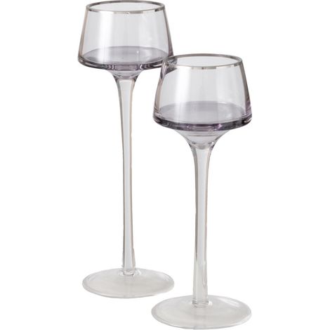Kerzenhalter aus Glas SMOLA, 20-23 cm, 2er-Set
