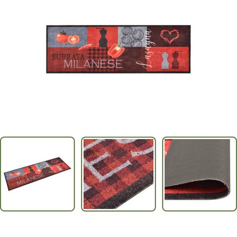 vidaXL Tomatenmuster - Küchenbodenmatte Waschbar Tomaten 60x180 cm (1/5)