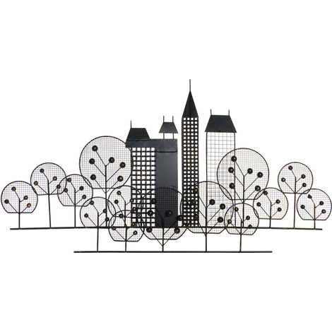 Decoracion Pared Metal 105X6X56 Edificio Dorado DP191571 (1/3)