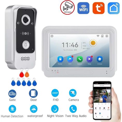 Tuya Kit Videocitofono Smart WiFi AHD 1080P da 2MP con Monitor (1/5)