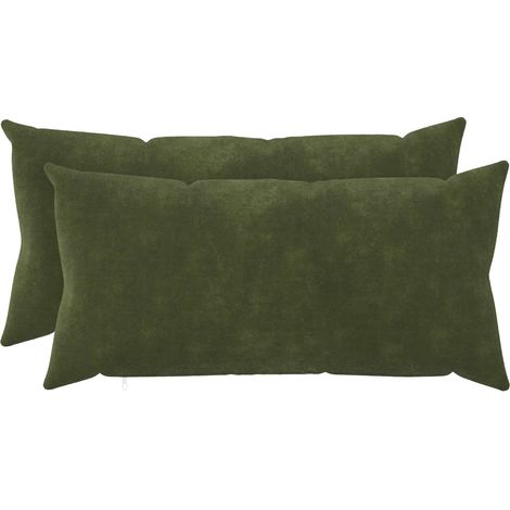 Lot de 2 coussins décoratifs HEERLEN - 40 × 70 cm - vert - polaire microfibre (1/5)