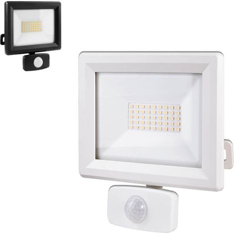 Projecteur LED Blanc 30W, 3300 lumens,IP65, 4000K Blanc-neutre, détecteur de mouvement 3 réglages, connecteur rapide, fixation orientable 3D - Tibelec (1/5)