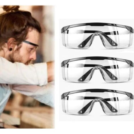 3PCS Protection Anti-Buée et UV Lunettes et Anti-Rayures pour Les lieux de Travail, Construction, Bricolage, Laboratoire, Chimie (1/5)