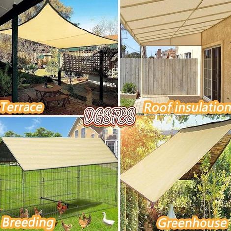Toile d'ombrage - Filet d'ombrage - Filet d'ombrage résistant - Toile d'ombrage de jardin avec œillets - Pour pergola, filet à plantes - Idéal pour jardin, terrasse, balcon, piscine, cour, aire de jeu (1/4)