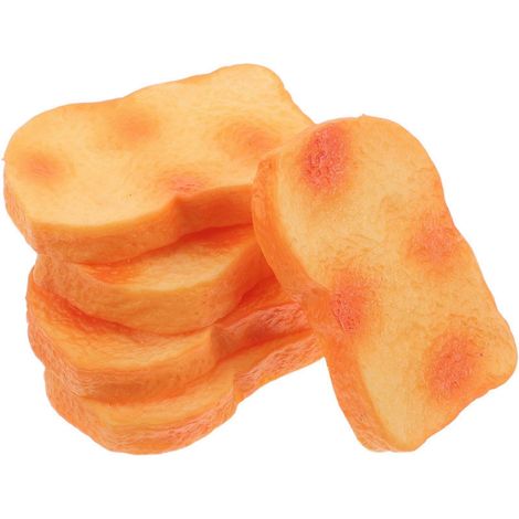 Lot de 10 pains artificiels simulés : fausses tranches de pain grillé réalistes, accessoires de photographie pour la maison, la cuisine et les fêtes. (1/4)