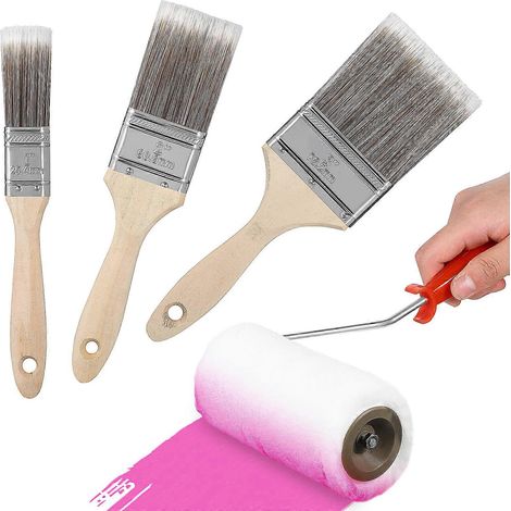 1 ensemble de pinceaux avec rouleau, outils de peinture pour vernis, couleurs et résine époxy (1/5)