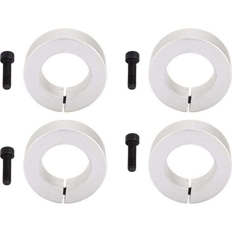 4pcs Collier D'arbre Fendu en Aluminium 1in / 25mm Collier de Verrouillage D'arbre pour Portes de Garage de Tracteur de Pelouse (1/4)