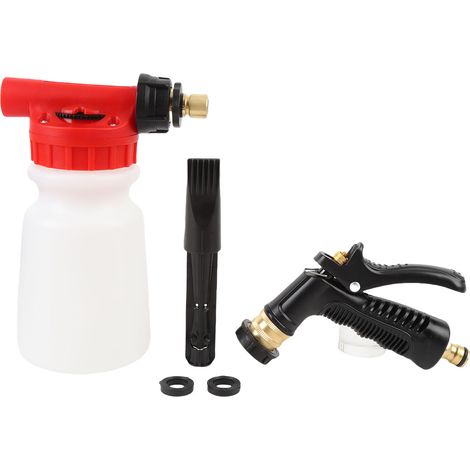 Pulvérisateur à mousse 1L basse pression avec raccord amovible en laiton, portable et réglable, pour le lavage de voiture (1/4)