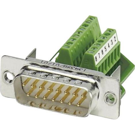 Connecteur Sub-D Mâle Phoenix Contact 15 voies Montage panneau Droit ( Prix pour 1 ) (1/2)