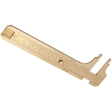 1 calibrador de latón, escala vernier, herramienta de medición de doble escala mm/pulgada (100 mm) (1/5)
