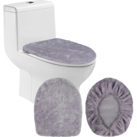 Lot de 2 housses douces pour abattant de WC - Pour la plupart des sièges de (1/5)