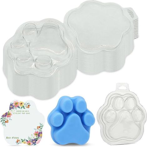 Set mit 25 Fondantformen in Katzenkrallenform für Wachswürfel, leere, transparente Würfelformen für dochtlose Wachsschmelzen (1/5)