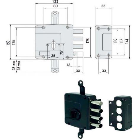 SERRURE POUR BOIS À APPLIQUER 56162 CISA