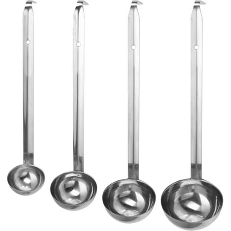 4 pièces acier inoxydable Suppenkelle, Nizirioo Schöpflöffel avec support, Schöpflöffel long poignée Suppenkellen (1/5)