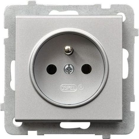 Sonata Einzelsteckdose mit/ohne Steckdose, matt silber GP-1RZ/m/38