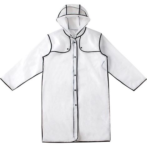 Langer, transparenter Herren-Regenmantel, Erwachsene, komplett wasserdicht, Schwarz, Größe M - Sunny (1/5)