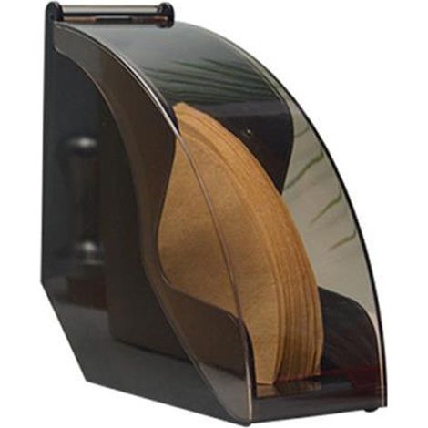 Porte-filtre à café en plastique avec couvercle, boîte de rangement anti-poussière pour papiers filtres, distributeur noir (1/5)