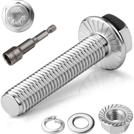 16 Pièces Boulon M5x40mm Vis M5 Kit Acier Inoxydable A2 70 (1/5)
