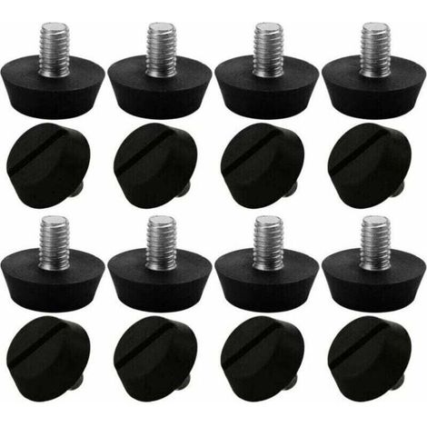 16pcs Pieds de Meubles Réglables Nivellement Patin Base Jambe Pied de Table Chaise Ajustables Protection Sol M6 x 10 x 20mm (1/4)