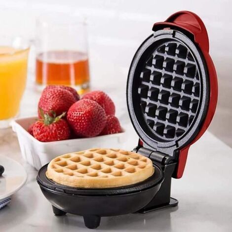 Machine à Gaufres Automatique Rouge - 350W - Gaufres individuelles, paninis, crêpes, fromage (1/5)