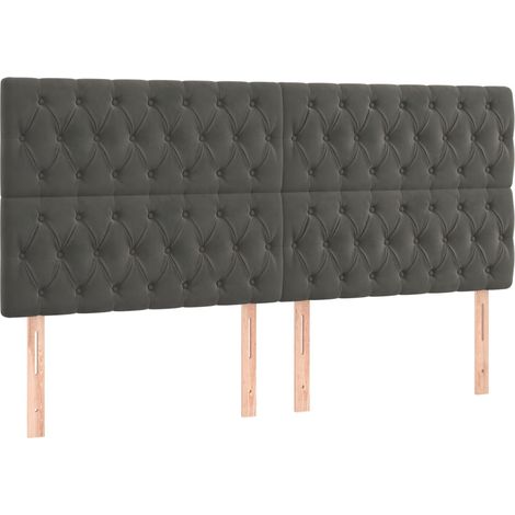 Maison Exclusive - Cabecero Terciopelo Gris Oscuro 180x7x118/128